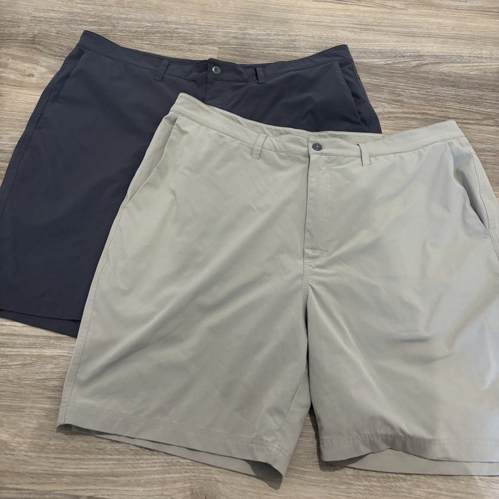 LOT OF 2 SAXX Go To Town 2N1 Shorts Mens 40 BallPark Pouch Lined Navy Beige
